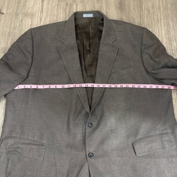 Geoffrey Beene Men’s 50R Blazer Sport Coat Brown Silk Wool Blend 2 Button Vented - Picture 5 of 12